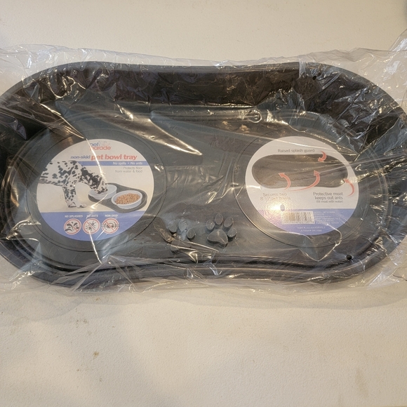 Pet Parade Dog Tray Non-Skid Gray New! Dog Bowl Trays - Picture 4 of 7